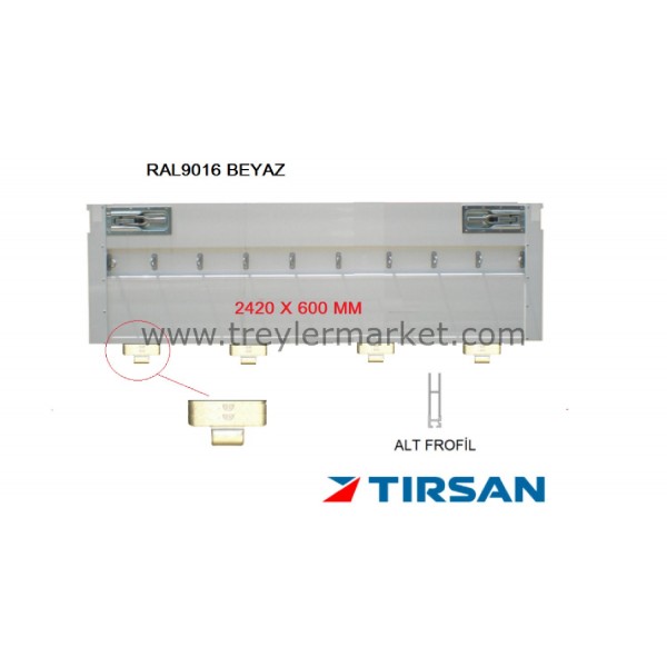 Tırsan Alüminyum Arka Kapak 2420 X 600 Mm Boyalı -Y_Bvp