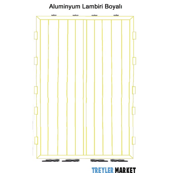 Dorse Alüminyum Arka Kapı 5 Menteşe Boyalı-TM-AK-2900-2550
