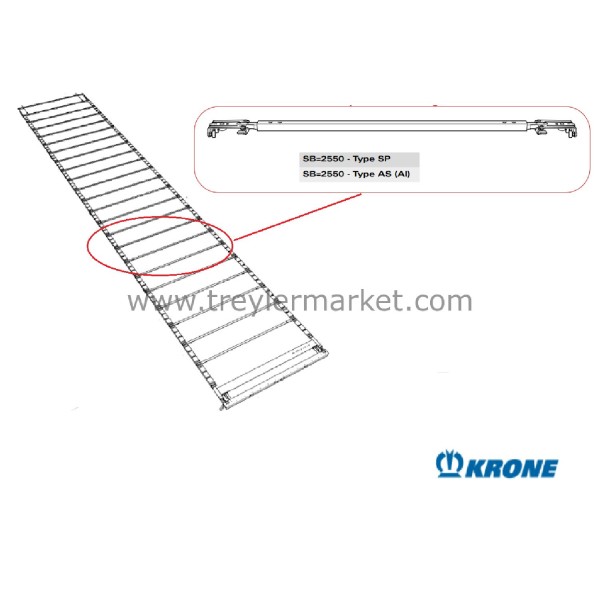 KRONE Çatı Ara Profil Bilyalı Kros  2310 mm-VERSUS 93001