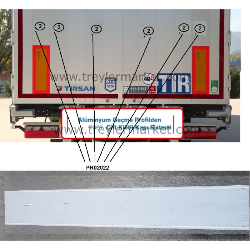 Tırsan Kapı Ara İç Profil Eleksallı 3020 mm -PR01900