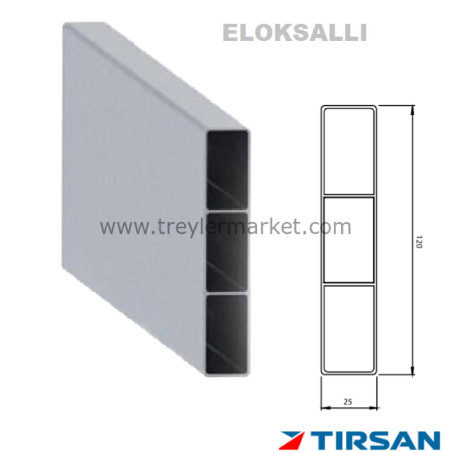 Alümin Tahtalık Profil 2518 cm TIRSAN Tip Eloksallı