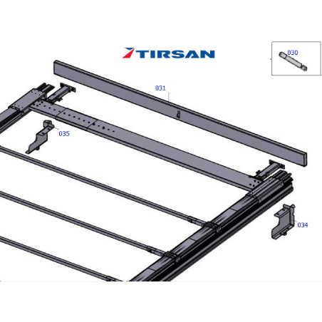 TIRSAN Kapı Üst Profil Komple  50 50MM.Kalk. 031 Nolu