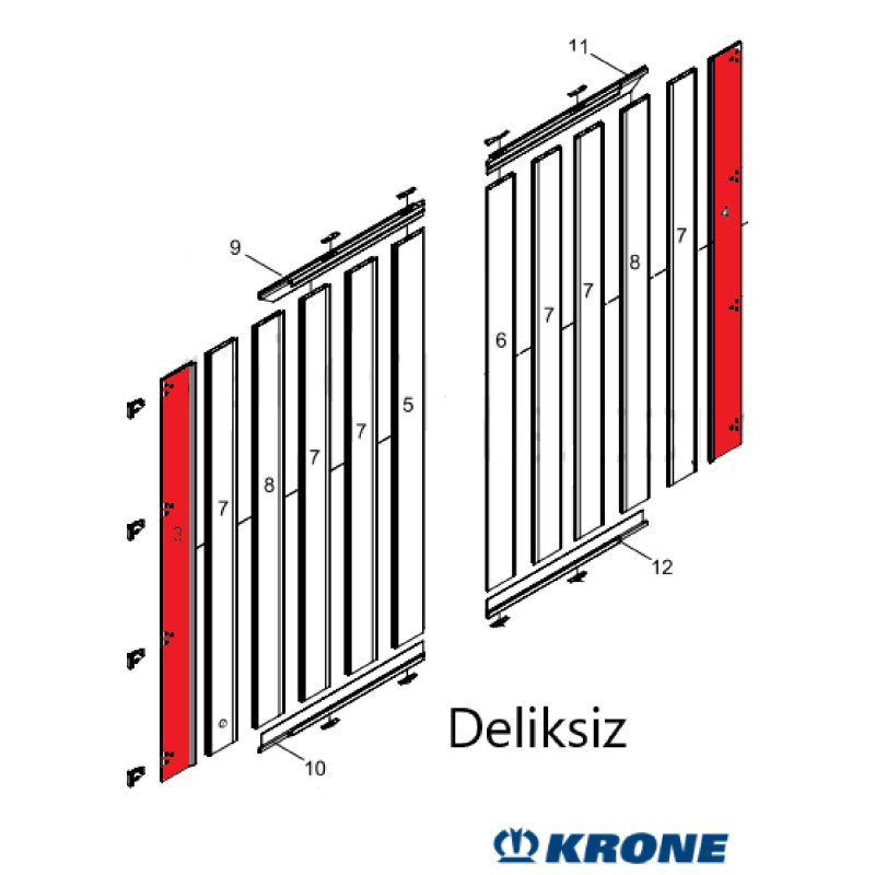 KRONE Profil Arka Kapı Menteşeli Profil Sağ-Sol 3200 mm -515029808