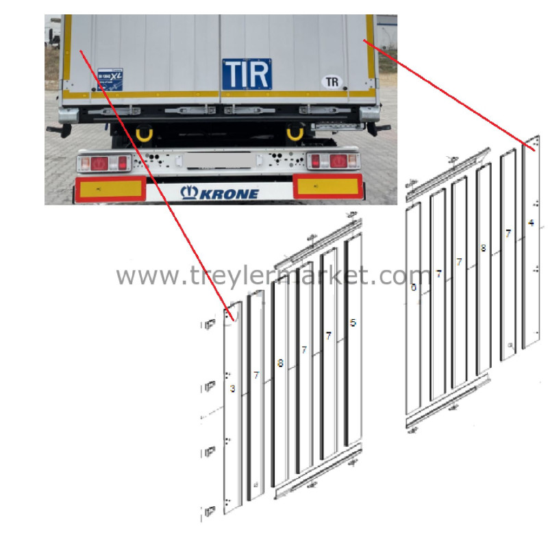 KRONE Profil Arka Kapı Menteşeli Profil Sağ-Sol 3200 mm -515029808