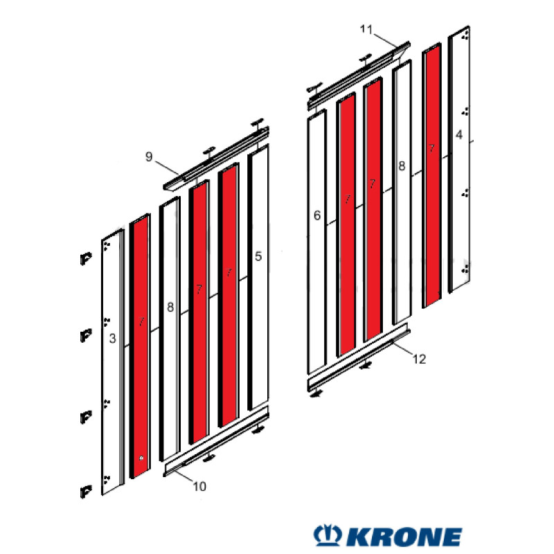 KRONE Arka Kapı Ara İç Profil 3174 mm -840306685