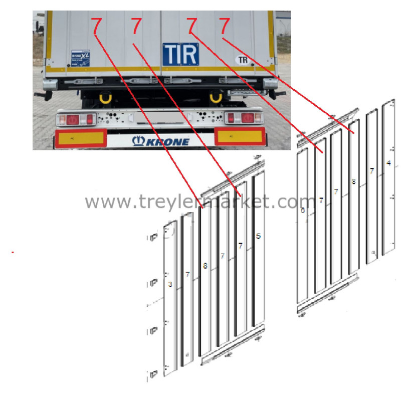 KRONE Arka Kapı Ara İç Profil 3174 mm -840306685