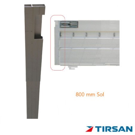 TIRSAN Alüminyum Kapak Kilit Profil Sol 800 mm