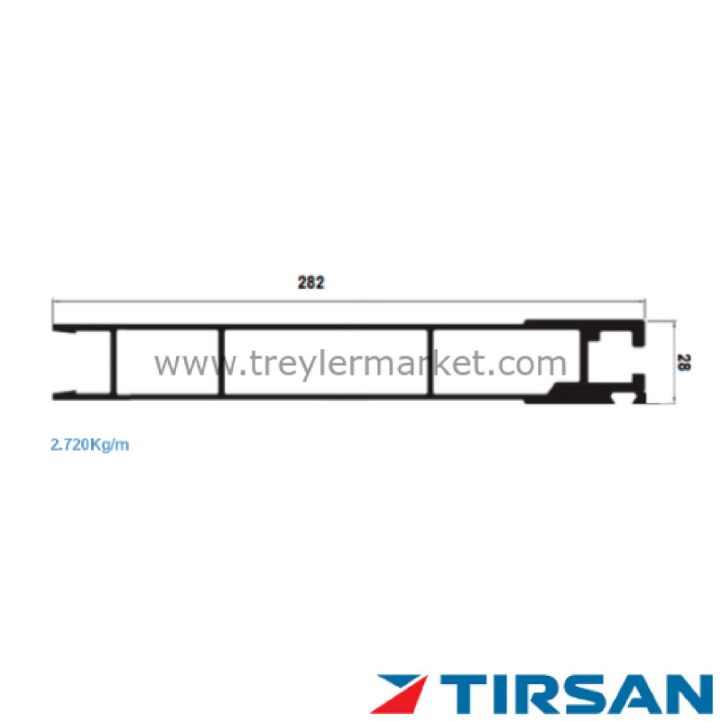 TIRSAN Alüminyum 5 Kapaklı Profil Eski Model
