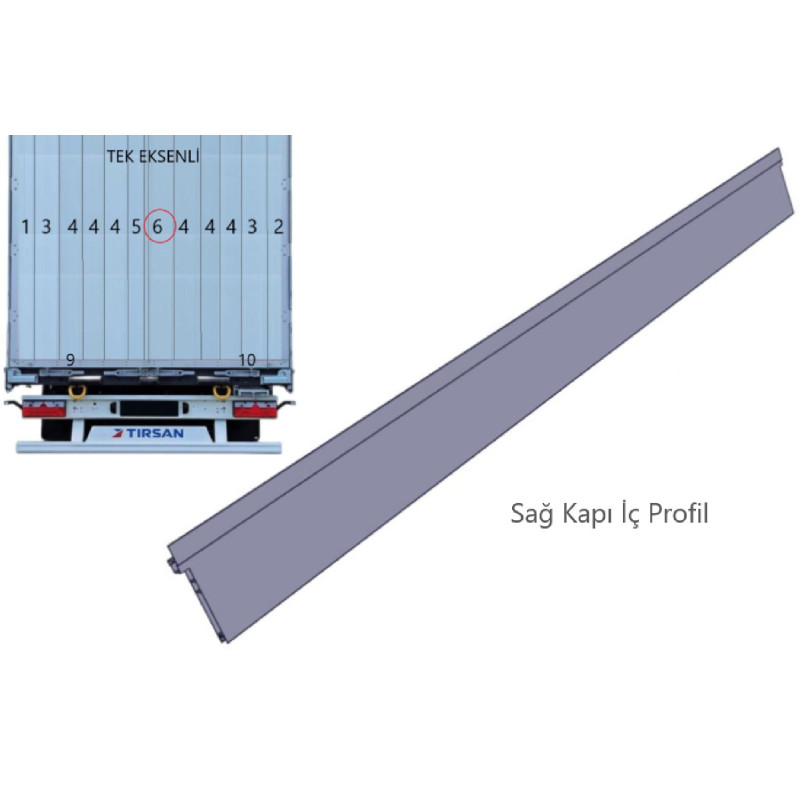 Tırsan Kapı İç Profili Sağ 2980 (12458) ELX  -PR01938