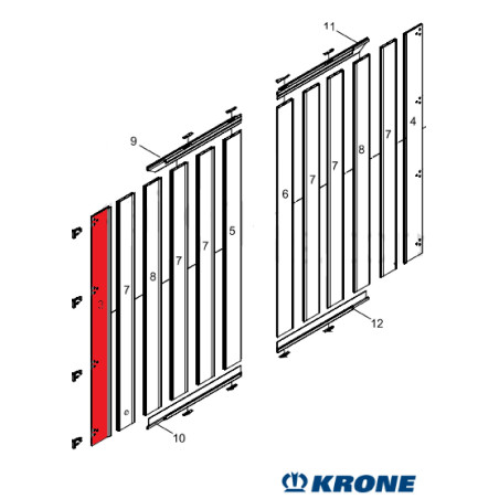 KRONE Profil Arka Kapı Menteşeli Profil Sol 2650 mm -515083044