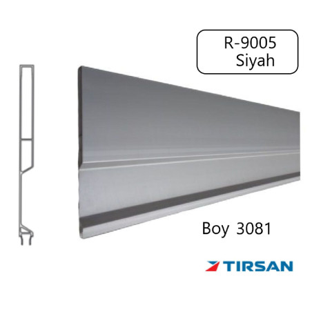 Tırsan Alüminyum Üst Profil 3081 (036) Siyah 2.Kalite -AT-PR02322
