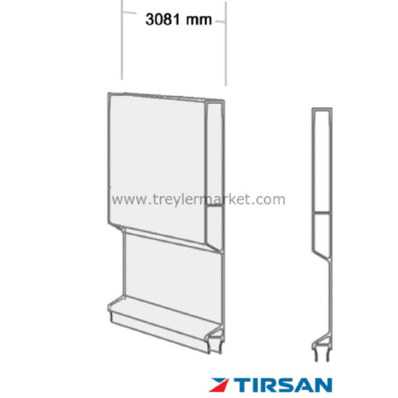 Tırsan Alüminyum Üst Profil 3081 (036) Gri 2.Kalite -AT-PR02323
