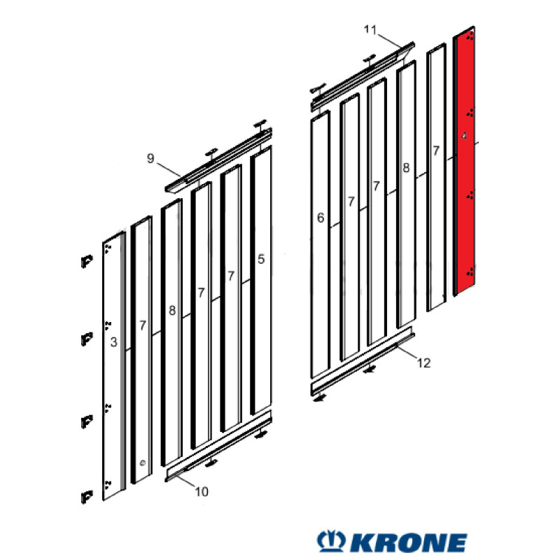 KRONE Profil Arka Kapı Menteşeli Profil Sağ 2650 mm -51508345
