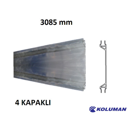 KOLUMAN Alüminyum 4 Kapaklı Profil Boy 3085 mm Orta