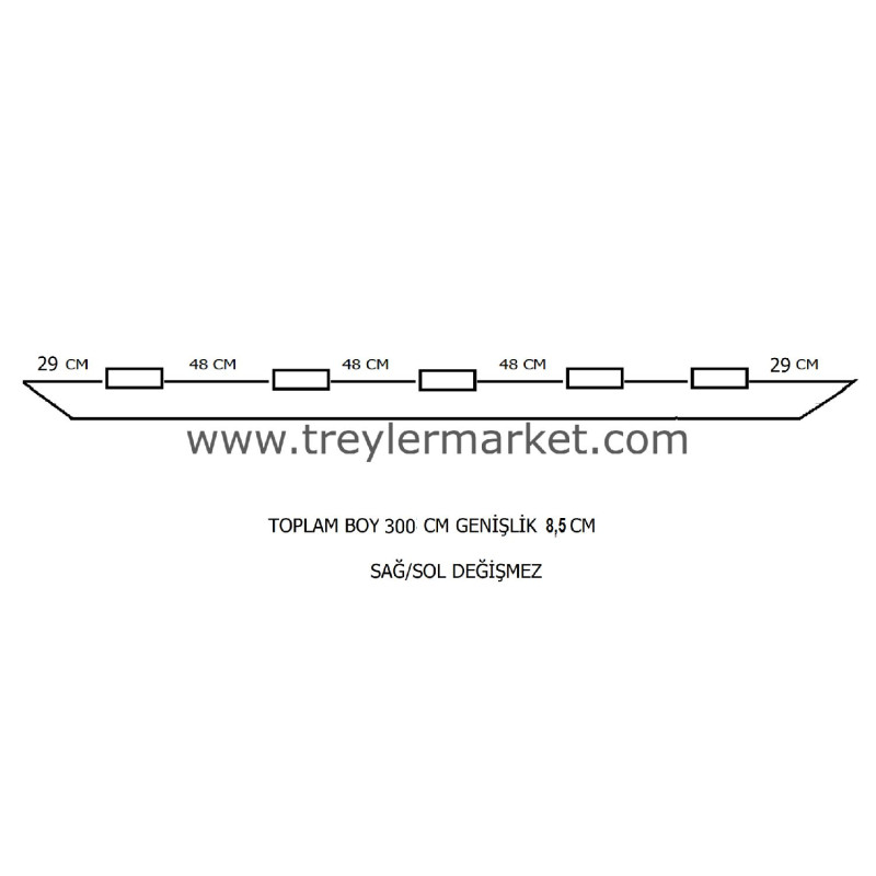 Bordoor Koluman Dorse Arka Kapı Sağ-Sol Profil 5 Menteşeli 8 cm.-BR-AK09601/1