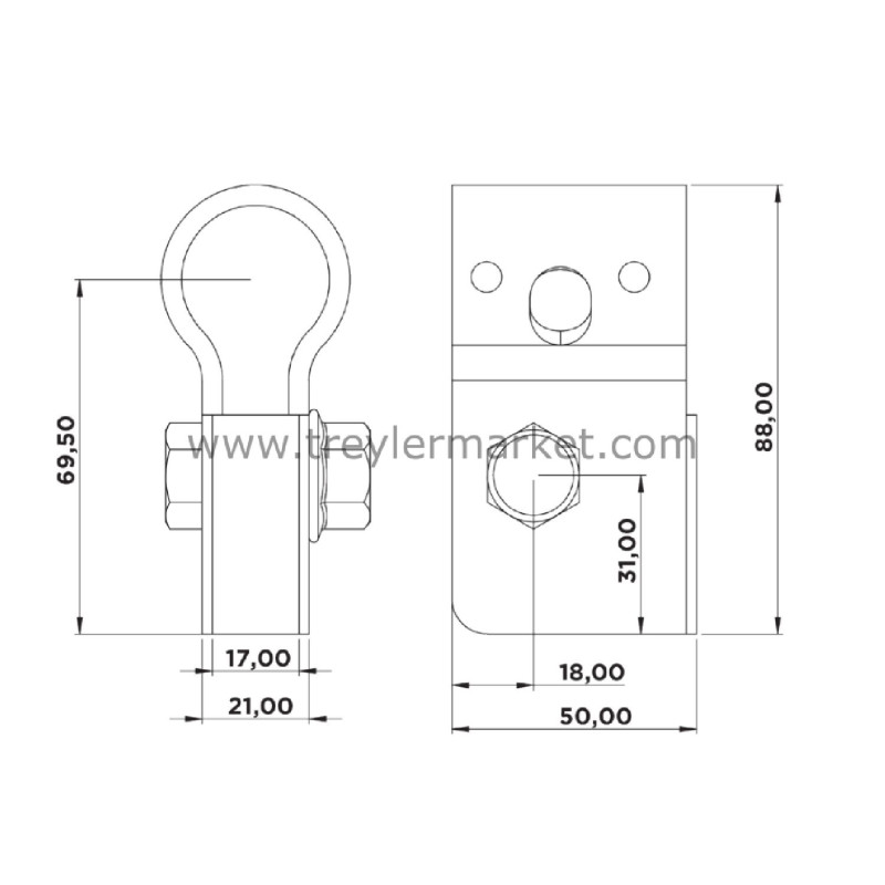 Krom Lama Plastik Kol Topuzu 27 mm-2040017