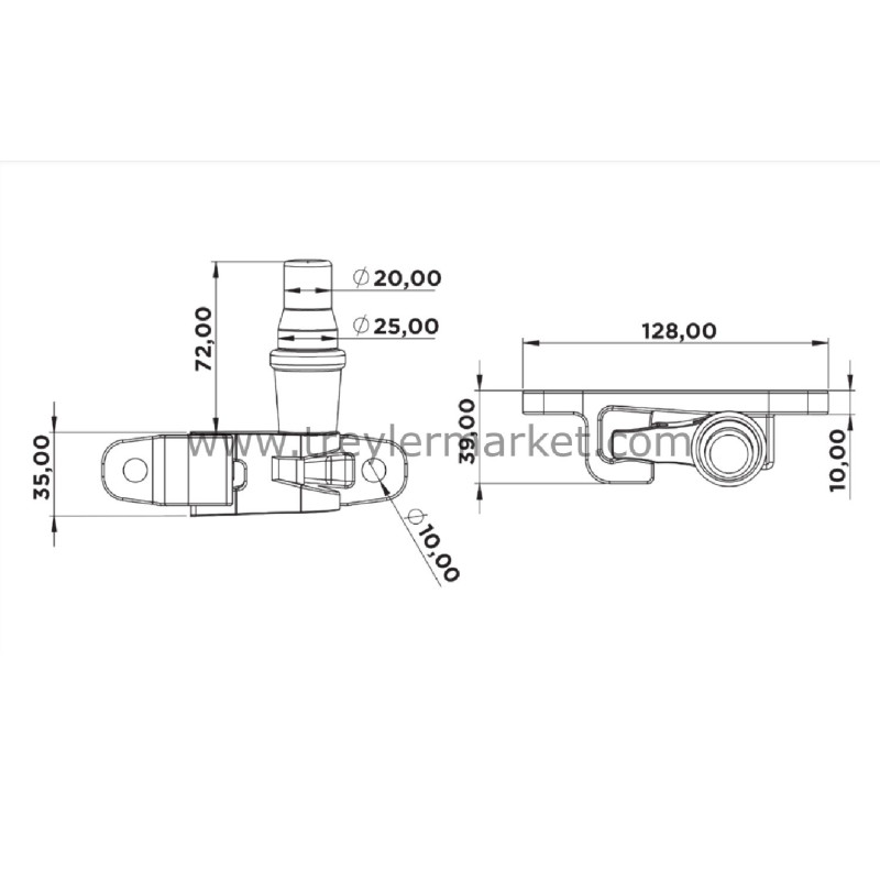 Galvaniz Döküm Kanca Tek Yön 27 mm-2050001