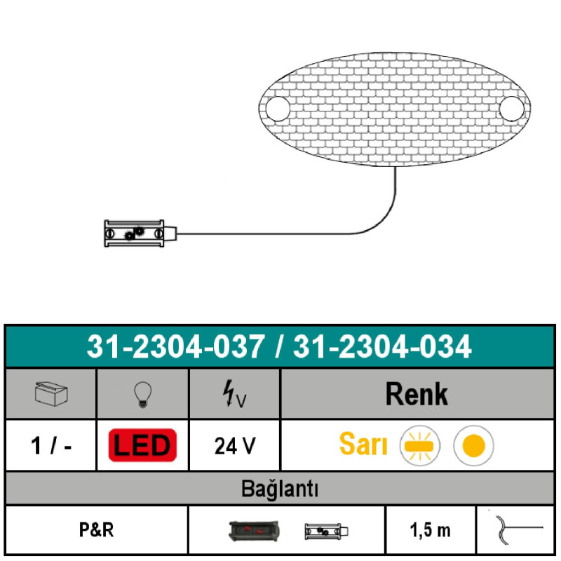 ASPÖCK FLATPOINT II LED Yan Park Lambası 1.5 Metre