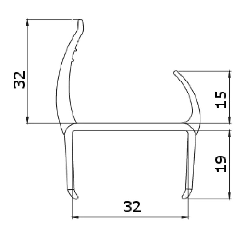 Arka Kapı Pvc Profil 32 mm 3.20 cm boy-4070015	