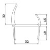 Arka Kapı Pvc Profil 32 mm 3.20 cm boy-4070015	