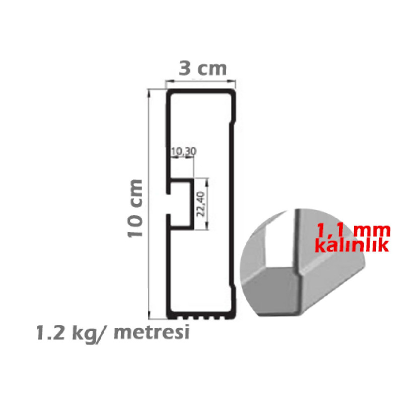 Dorse Alüminyum Profil 300 cm