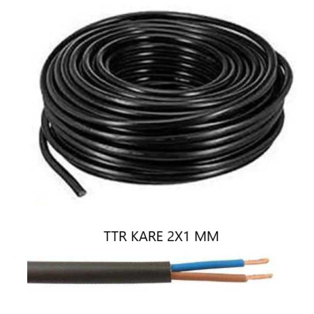 Elektrik 2X1 Yan Park TTR Kablosu Kare  1 m   -TTR-2100K