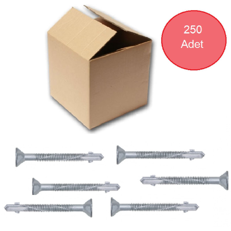 Konteyner Taban Vidası Havşa Başlı 6,3x70 mm 250 Adet-TM-TV6370