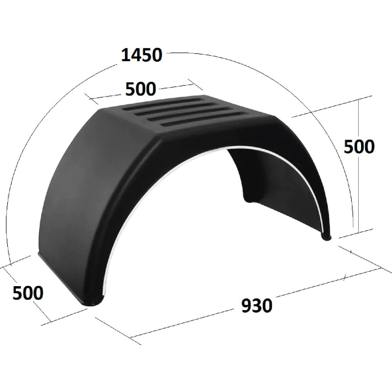 Çamurluk Isuzu-Iveco Çift Teker Üstü Düz Şeritli 50x145-TR90.9023