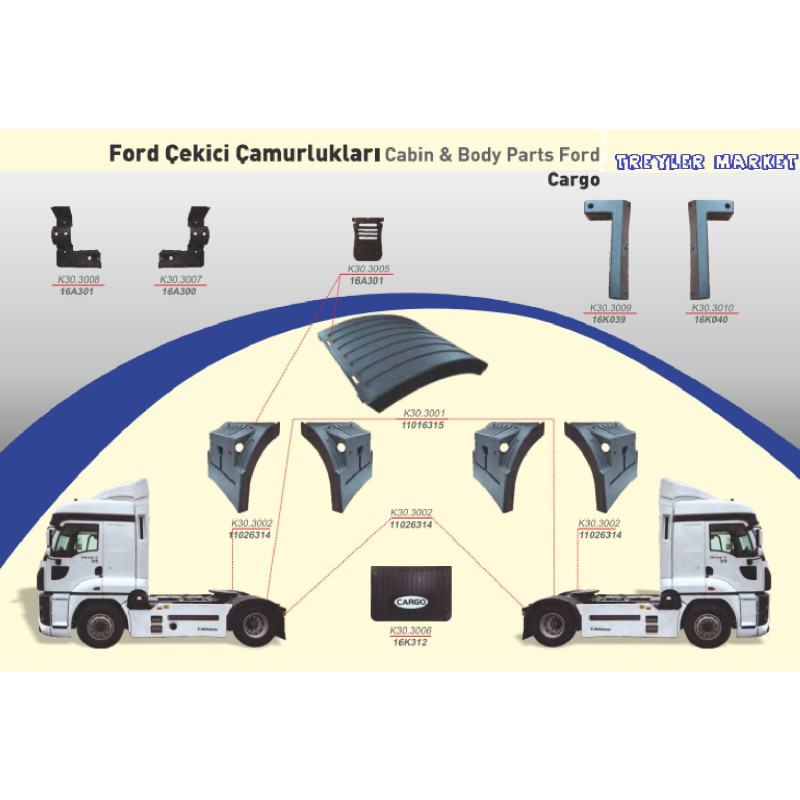 Ford Cargo Çekici Ön & Arka Çamurluk-K30.3002