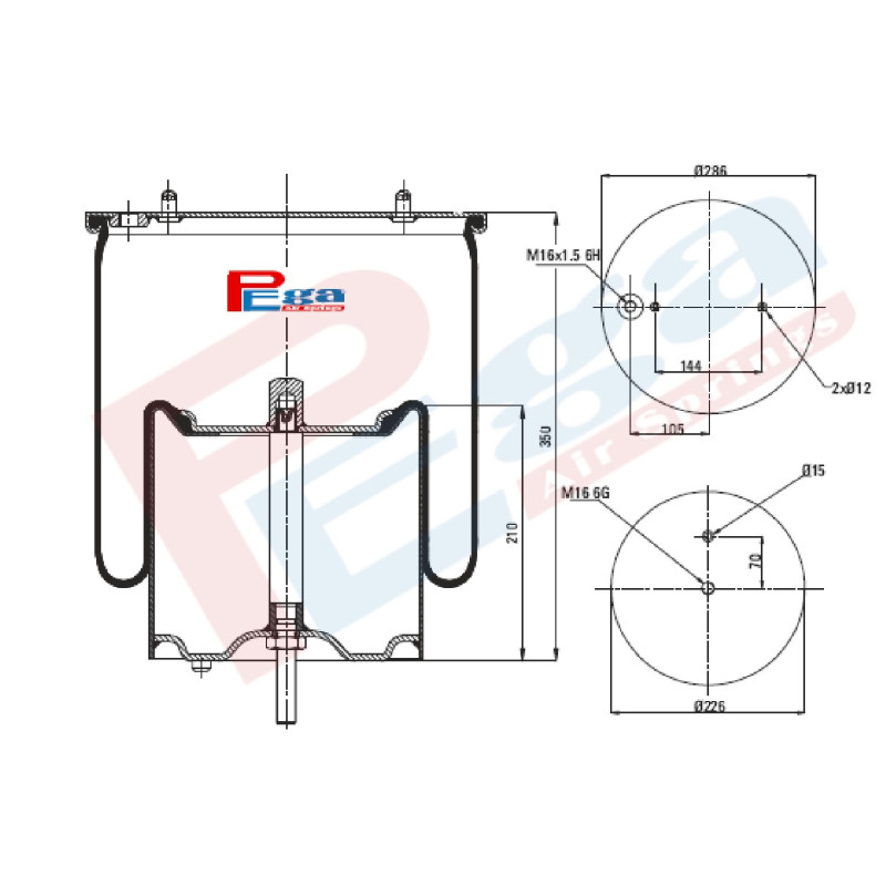 4913 Scania Süspansiyon Körük Komple Metal Piston-P10.4913.C02