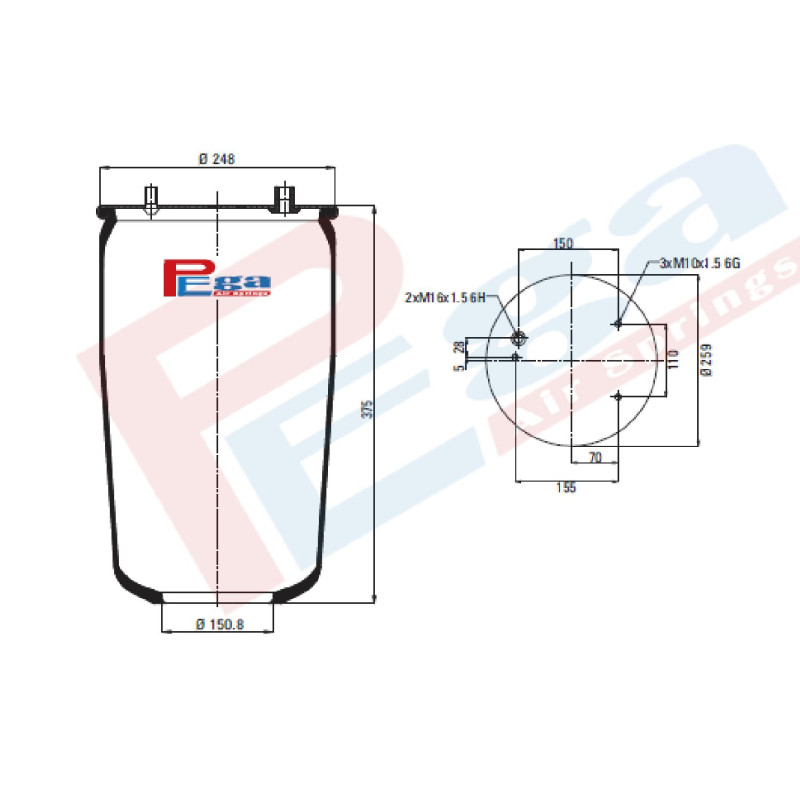 836 Daf Süspansiyon Körük Lastik-P10.836.S1