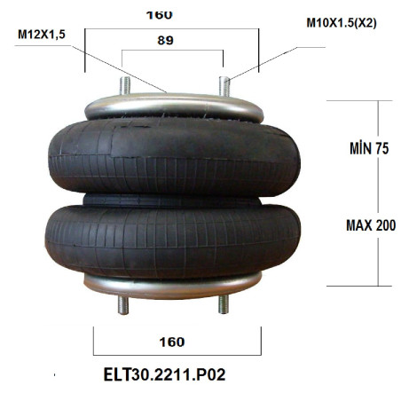 İki Katlı Körük  Treyler  Dingil Kaldırma Saplama