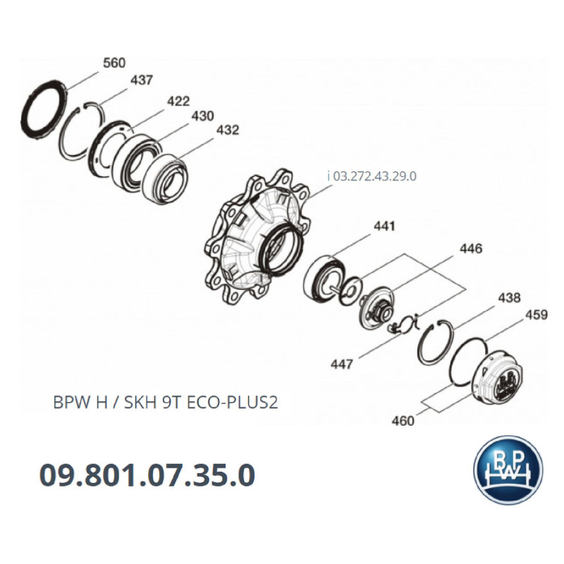 BPW 09.801.07.35.0 PORYA KOMPLE ECO PLUS 2