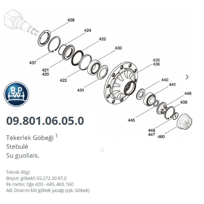 BPW 09.801.06.05.0 PORYA KOMPLE ECO -MAXX 6,5-9,0 t