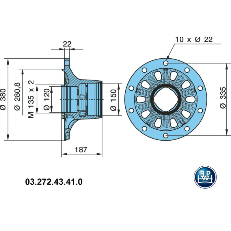 BPW 03.272.43.41.0 Porya Eco Plus 3 Rulmansız