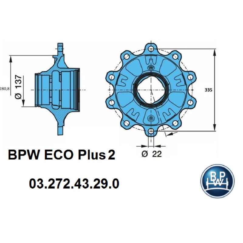 BPW Poyra porya Eco Plus 2 Rulmansız-BPW.03.272.43.29.0