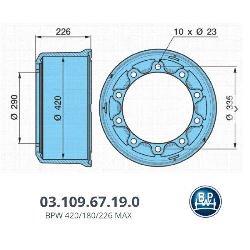 BPW 03.109.67.79.0 ECOMEX PİLOT Çakma Kampana