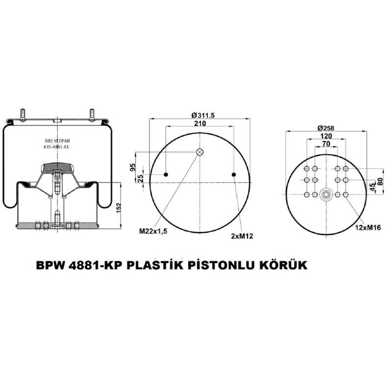 BPW 05.429.43.41.0 Süspansiyon Körük 4881