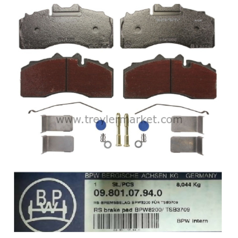 BPW 09.801.07.94.0 DİSK FREN BALATASI 29227