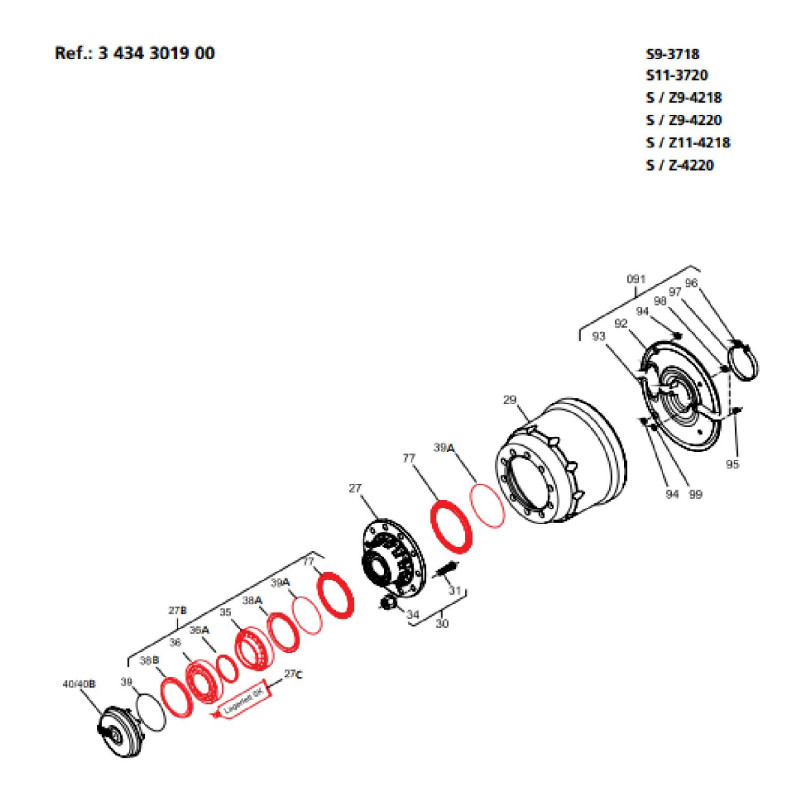 3434301900 Kampanalı Porya Rulman Set 82 MM