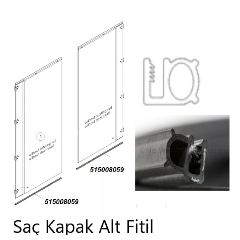 KRONE Saç Arka Kapı Alt Conta Fitil 1 Metre -515008059