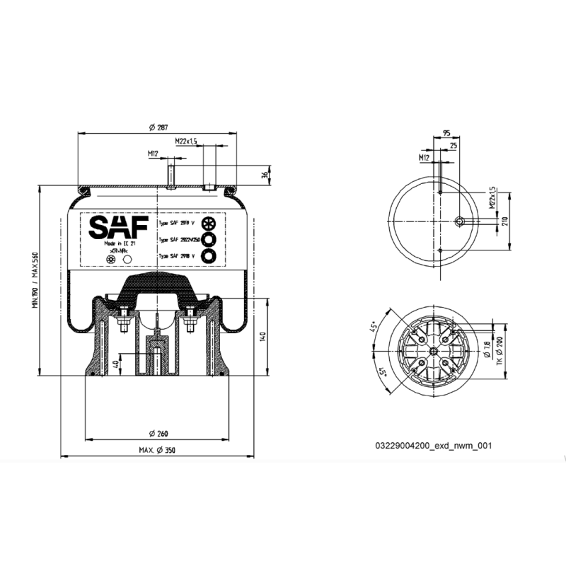 03229004200 SAF DİNGİL SÜSPANSİYON KÖRÜGÜ 2919 V