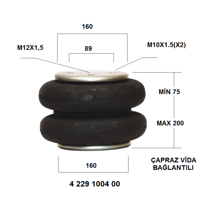 04229100400 SAF Dingil Süspansiyon Katlı Körük