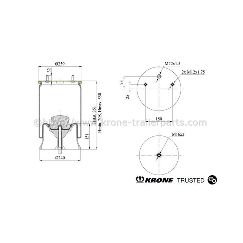 4022 TRUSTED Hava Körük Plastik Pistonlu Saf 2619V -3229003300 -550025978