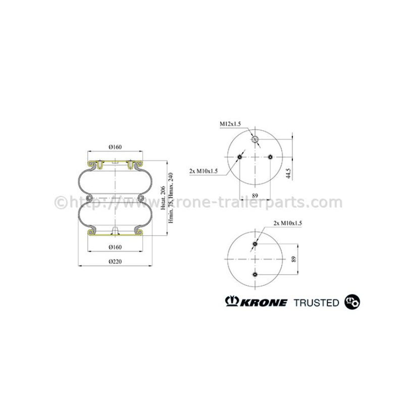 TRUSTED Saf Dingil Katlı Hava Körük -3229100400 -550031221
