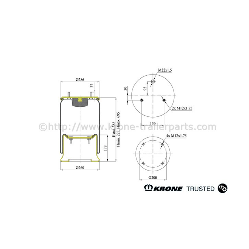 17685 TRUSTED Schmıtz Hava Körük Saç Pistonlu -17685  -550031225
