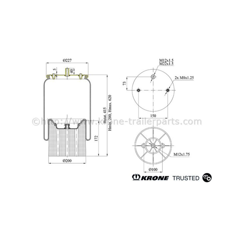 1371342 TRUSTED Schmıtz Hava Körük Plastik Pistonlu -16512  -550025981