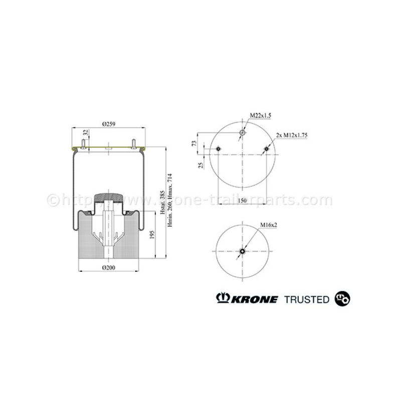 4158 TRUSTED Schmıtz Hava Körük Plastik Pistonlu -750999  -550027068