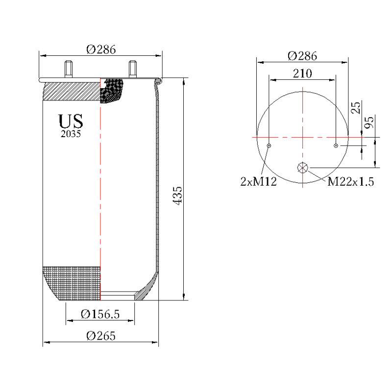 SÜSPANSİYON KÖRÜK LASTİK ÖZTREYLER US-2035