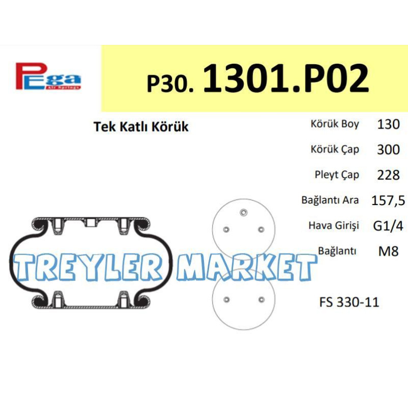 Tek Katlı Körük 300 mm çap